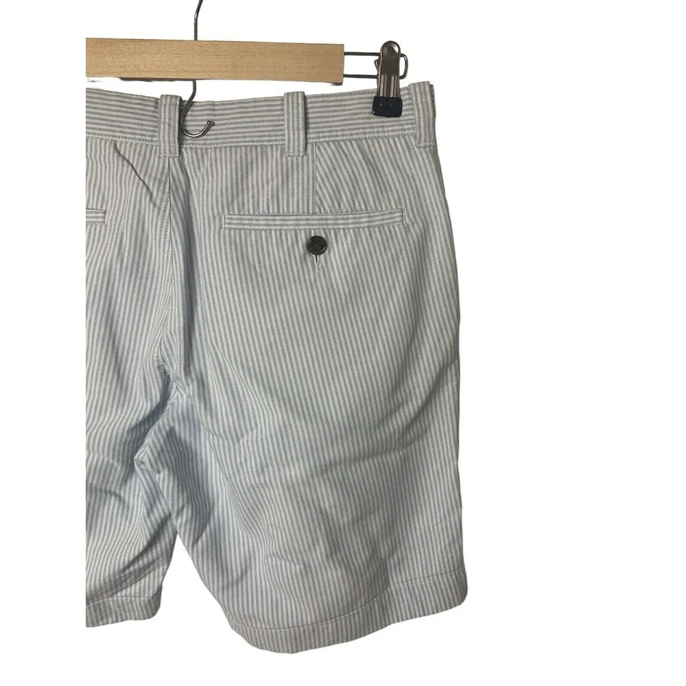 J. CREW Gramercy Chino Shorts Men's Size 30 Blue White Striped Twill Preppy